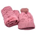 thumbnail image 1 of Bonnet Doublé de Fourrure pour Femmes avec Pompon et Foulard, 1 of 2