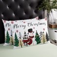 thumbnail image 4 of Christmas Snowman Throw Pillow Cover, Xmas Tree Snowflake Winter Rectangle Decorative Pillow Case Protector Soft Cushion Cover Lumbar Pillowcase for Couch Sofa Bedroom Car Chair Decor 16x24 Inch, 4 of 8