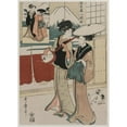 thumbnail image 2 of Kitagawa Utamaro 18x24 Black Ornate Framed Double Matted Museum Art Print Titled: Chushingura: Act VIII of the Storehouse of Loyalty (Late 1790s), 2 of 5