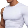thumbnail image 5 of UVEASISHA Mens Single Sleeve Compression Shirts One Arm 1/2 Long Sleeve Workout Shirt Athletic Base Layer Undershirt for Gym Basketball White S, 5 of 5