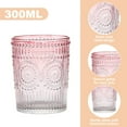 thumbnail image 3 of 300ml Vintage Water Glasses, Romantic Drinking Glasses, Glassware Set for Juice, Beverages, Beer, Cocktailpink, 3 of 4