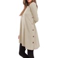 thumbnail image 1 of Sonducket Top de mujer de manga larga de color sólido vestido de otoño con botones laterales divididos suéter con dobladillo irregular Prendas para la parte del cuerpo Beige M Sonducket AP003650-02, 1 of 5
