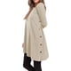 thumbnail image 4 of Sonducket Top de mujer de manga larga de color sólido vestido de otoño con botones laterales divididos suéter con dobladillo irregular Prendas para la parte del cuerpo Beige XL, 4 of 5