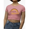 thumbnail image 3 of Quote Believe In Yourself Crop Tee Women's -SelectDesign Designs, 3 of 4