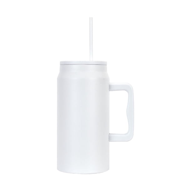 Pisexur Batería de cocina Taza de viaje de acero inoxidable de gran capacidad con aislamiento de pajita, tapa a prueba de fugas y asa, capacidad de 1500 ml. para la cocina del hogar