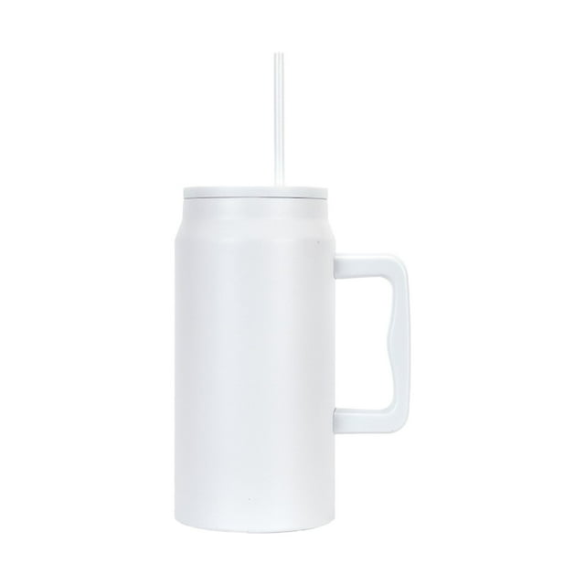 Pisexur Batería de cocina Taza de viaje de acero inoxidable de gran capacidad con aislamiento de pajita, tapa a prueba de fugas y asa, capacidad de 1500 ml. para la cocina del hogar