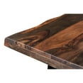 thumbnail image 3 of Taran Designs Harper 80" Live Edge Solid Wood Dining Table in Dark Brown/Black, 3 of 5