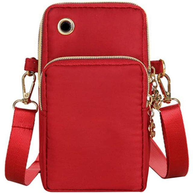 HUGFEGWE Portable Ladies Crossbody Phone Bag, Multifunctional Mini Shoulder Bag Crossbody Bag Case with Main Pocket, Front Pocket, Sub Pocket for Mobile Phones, Cash, Car Keys, U2536-29689