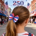 thumbnail image 2 of Zanarzt Hair Bows Independence Day Hair Bow Flag Bowknot 4th Of July Hair Bow Pin Bow Hair Hairpins 250 Anniversary Hair Bow Clips Watermelon Red,3-12 Years, 2 of 6