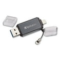 thumbnail image 2 of Store 'n' Go Dual Usb 3.0 Flash Drive For Apple Lightning Devices, 64 Gb, Graphite, 2 of 6