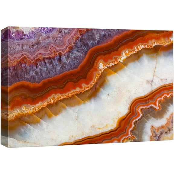 wall26 Canvas Print Wall Art Purple Red White Gemstone Crystal Landscape Nature Wilderness Digital Art Realism Stylish Zen Chic Decorative Close Up for Living Room, Bedroom, Office - 12"x18&quot