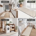 thumbnail image 5 of Beige and White Checkerboard Pattern Kitchen Rugs Sets Of 3,Kitchen Runner Rugs Non Skid Washable,Decorative Kitchen Floor Mats for Kitchen,Sink,Laundry,17"x30"+ 17"x47" + 17"x59", 5 of 6