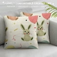 thumbnail image 3 of Qinduosi Cute Easter Bunny Throw Pillow Covers, Holiday Pillow Cover, Spring Square Linen Cushion Cover Decor for Bed Home Couch, 3 of 5