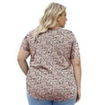 thumbnail image 4 of LANREMON Womens Plus Size Tops Summer Crew Neck Short Sleeve Pleated Tunic Tops for Women Loose Fit Floral T-Shirts 3XL, 4 of 7