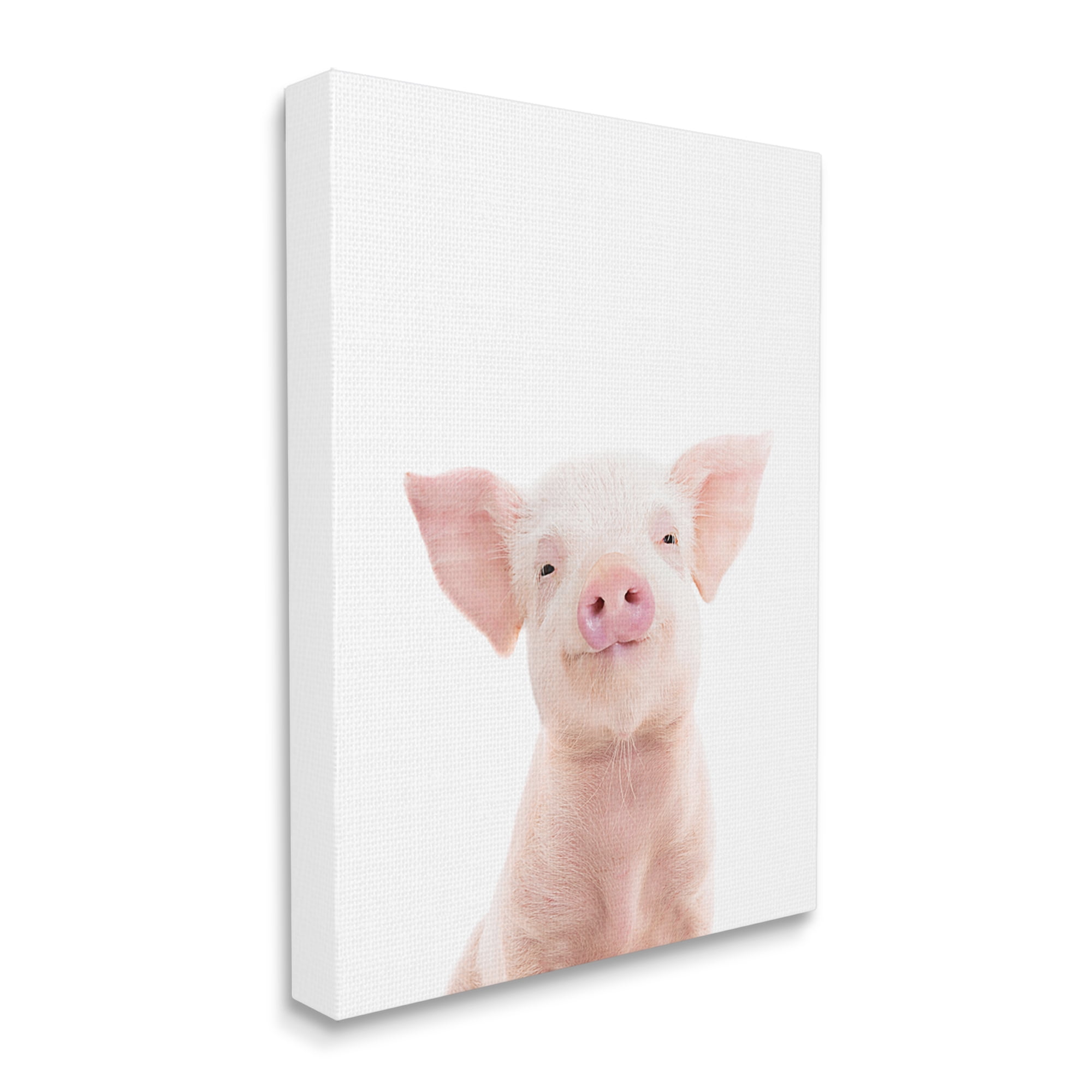 Stupell Industries Smiling Pink Pig Animals & Insects Painting Gallery Wrapped Canvas Print Wall Art, 16 x 20