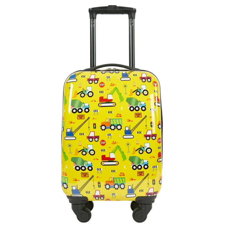 Navy Multicolor Heart Hard Sided Spinner Kids Luggage