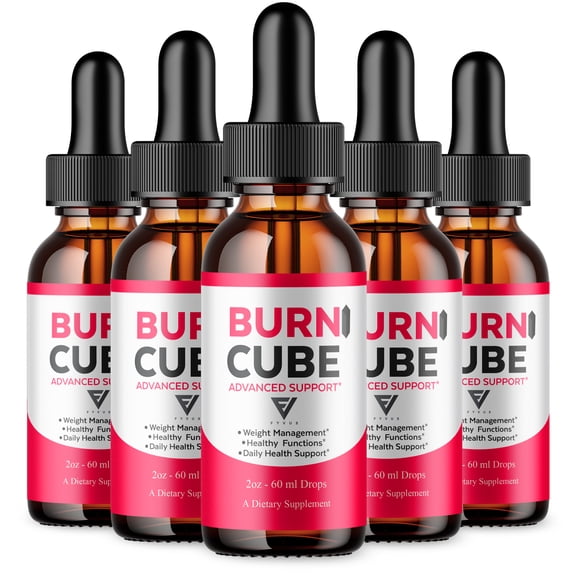 (5 Pack) Burn Cube Drops, BurnCube Advanced Weight Management and Overall Health Support Drop (10oz)