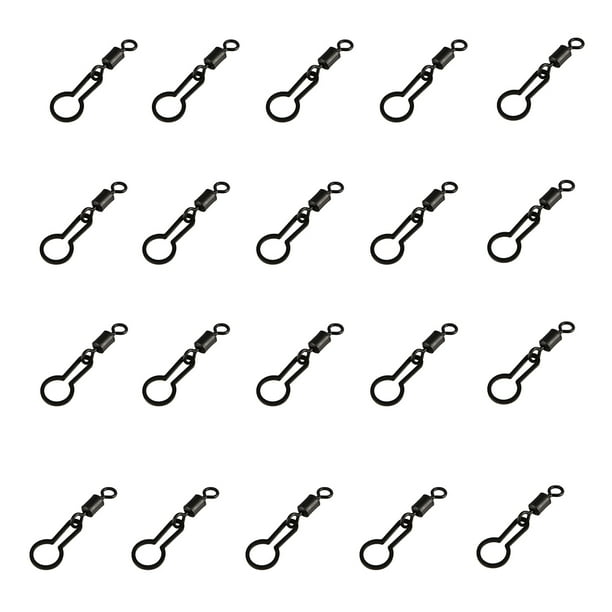 Eigraketly 20 piezas giratorios para pesca de carpa, bloqueo de enlace resistente al desgaste, anillos impermeables de alta resistencia, broches Pescar