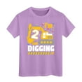 thumbnail image 2 of Toddler T Shirts Toddler Kids Boys Summer Excavator Print Short Sleeve Casual T Shirt Lightweight Breathable Soft Top Boys T Shirts Light Purple 6 Years-7 Years, 2 of 4