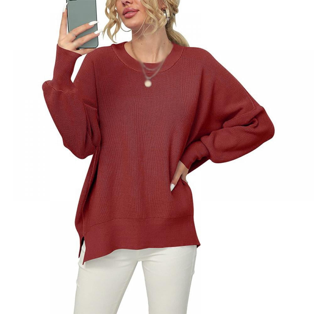 Women Crewneck Batwing Sleeve Oversized 