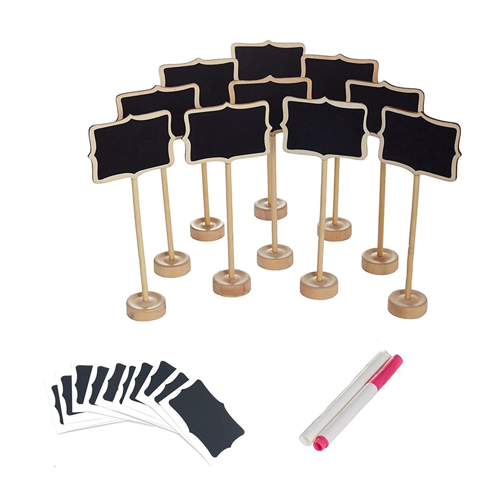15 PCS Mini Chalkboard Signs Wood Small Rectangle Chalkboards