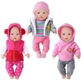 thumbnail image 3 of TDDS9 9PCS 16-18 Inch Baby Doll Clothes Set - Magic Tape Design Cute Outfits for Baby Dolls with Hat & Socks, 3+ Age Pretend Play Costumes to Boost Creativity (No Doll Included), 3 of 9
