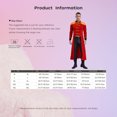thumbnail image 7 of Eandarui Men's Soft Velvet Steampunk Stand Collar Jacket Ring Leader Tailcoat Outfits Red XL, 7 of 7