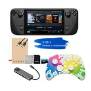 Valve Steam Deck 256GB Handheld Console with Mytrix Inkjet Wireless Pro Controller, Black, 7 Count