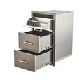 thumbnail image 4 of AKDSteel Tiroirs de Bbq Triples en Acier Inoxydable, Rangement de Cuisine Extérieur Encastré de 17 Pouces L avec Porte-Essuie-Tout Intégré, 4 of 7