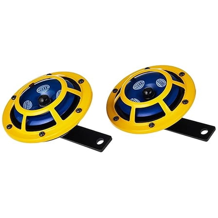 Hella Yellow Panther Horn Set (12V, 350/415 Hz, 105-118 dB @ 2m) for all vehicles