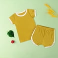 thumbnail image 2 of XXWXYD Unisex Toddler Boys And Girls Ribbed Cotton 2PC Set, Short Sleeve Tee & Elastic Shorts - Stretchy Baby Summer 𝐄ssentials for 12-24M, 2 of 9