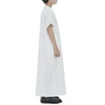 thumbnail image 3 of KAUOD Boys Short Sleeve Muslim Thobes 𝐈slamic Kids Half Zipper Eid Traditional Prayer Kaftan Thobes Toddler Abaya Clothes, 3 of 7