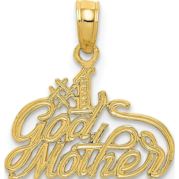14k Yellow Gold #1 Godmother (15x17mm) Pendant / Charm