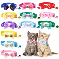 12 Pcs Cute Cat Collars Breakaway with Bell, Pet Collar for Kittens Puppies and Tiny Pets Small Pets, Safety Buckle Kitten Collar