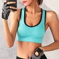 thumbnail image 4 of Women's Color Blocked Back Hollow Vest Gathering Yoga Running Sports Bra, 4 of 4