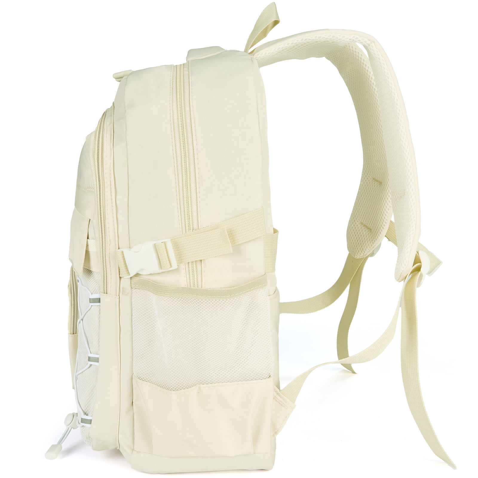DAKIMOE School Backpack High School Bookbag Durable Large Capacity Lightweight Daypack for College Students Travel Daypack, Beige