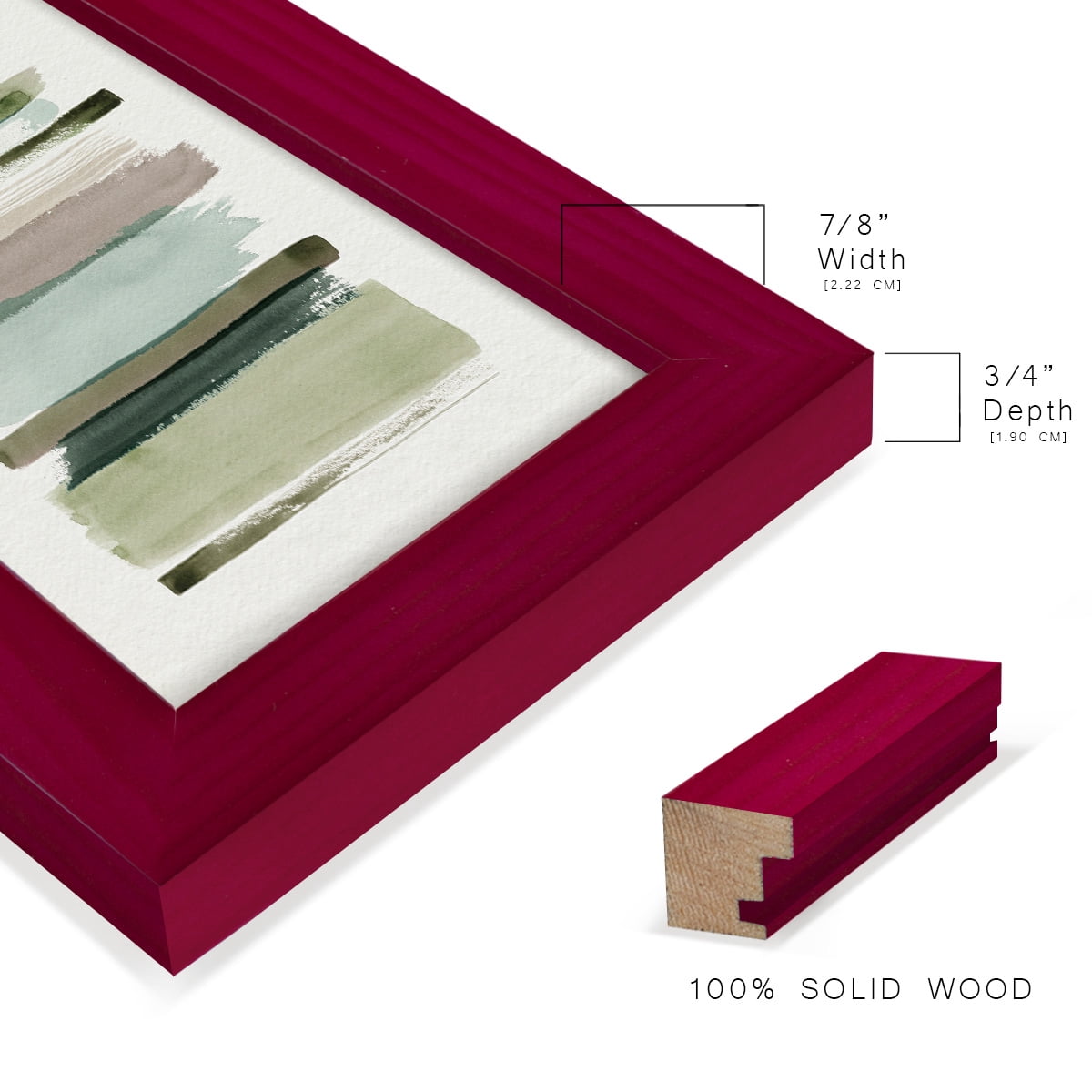 Grass Stains I - Framed Print w/glass - Cherry Red