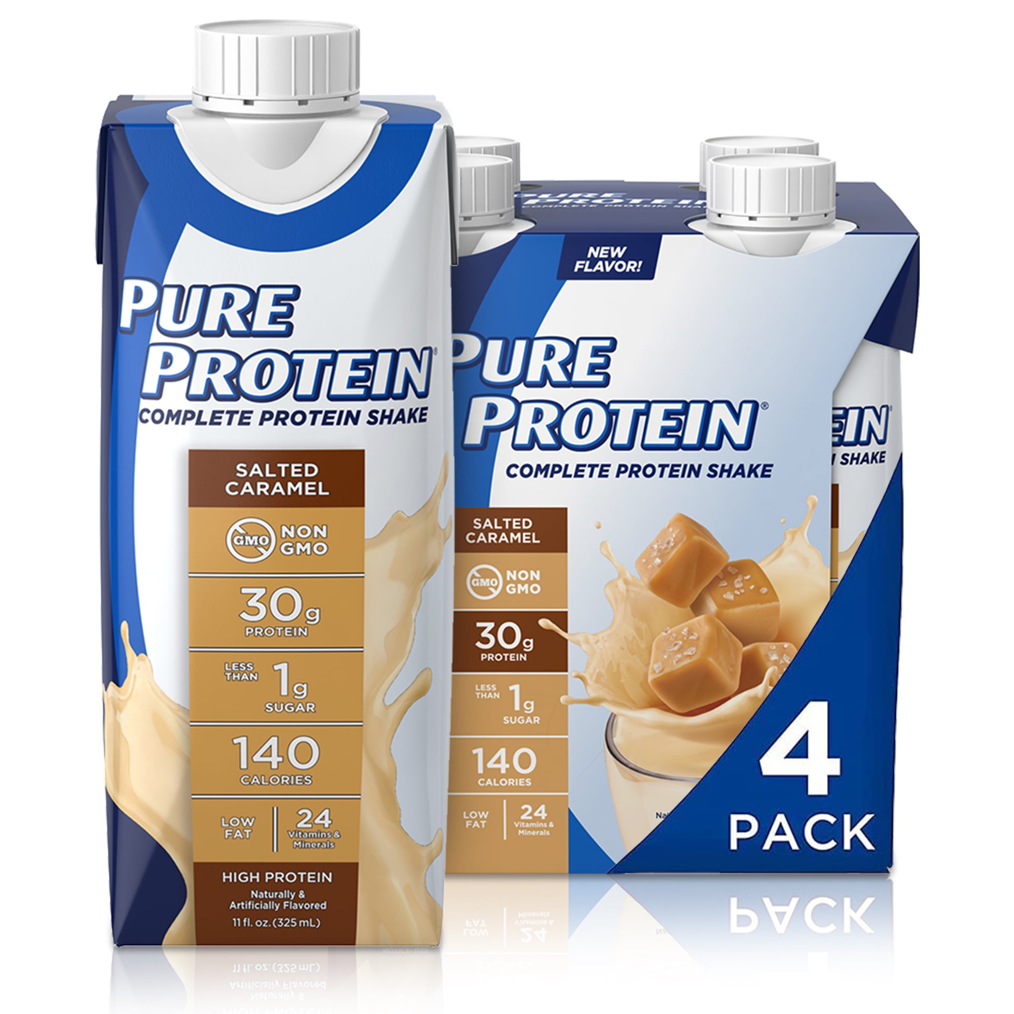 Pure Protein Salted Caramel Complete Protein Shake, 11 fl oz, 4 Ct