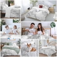 thumbnail image 5 of White Gray Bedding Duvet Cover Set Queen Size 4 Pieces Abstract Art Marble Texture Modern Simple Bedding Set with Zipper Closure, 1 Comforter Cover 90x92 Inches 1 Flat Sheet & 2 Pillow Cases, 5 of 7