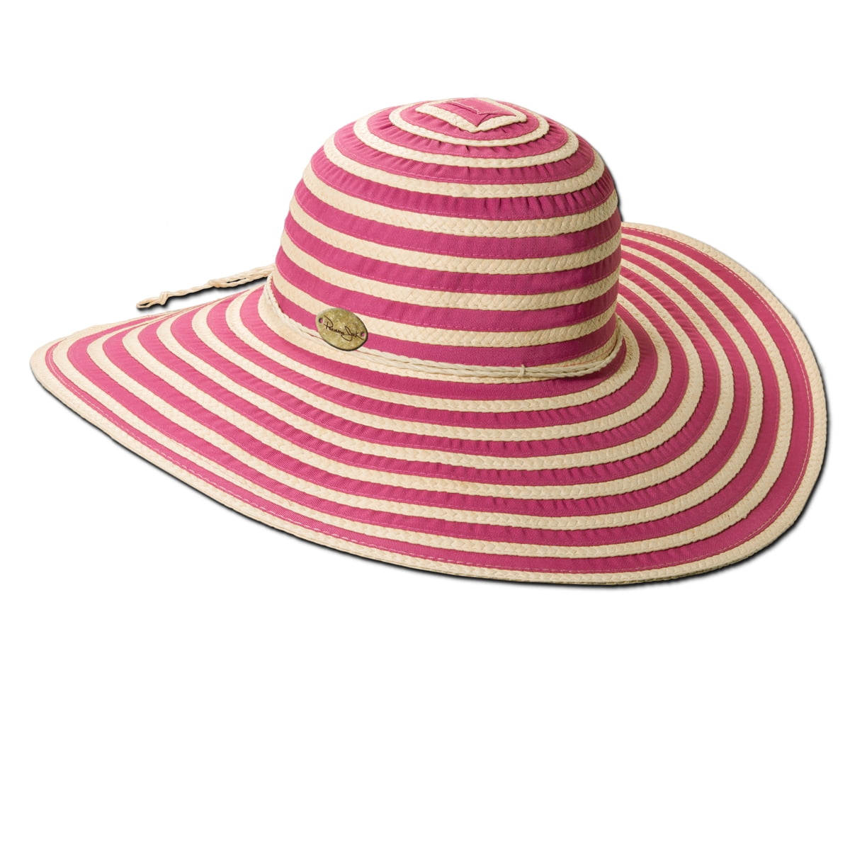 Panama Jack Women's Ribbon Toyo and Paper Braid Floppy Sun Hat with