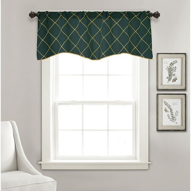 Cenefa de ventana verde oliva, patrón geométrico, forma cuadrada, rombo abstracto diagonal, cenefa de cortina para decoración de dormitorio de cocina con bolsillo para barra, 54 x 18 pulgadas TUNC Sencillez