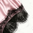 thumbnail image 5 of MOJOGO Lace Romper for Women Satin Deep V High Cut Sleep Bodysuit Soft Thin Strap Nightwear Pink S, 5 of 6