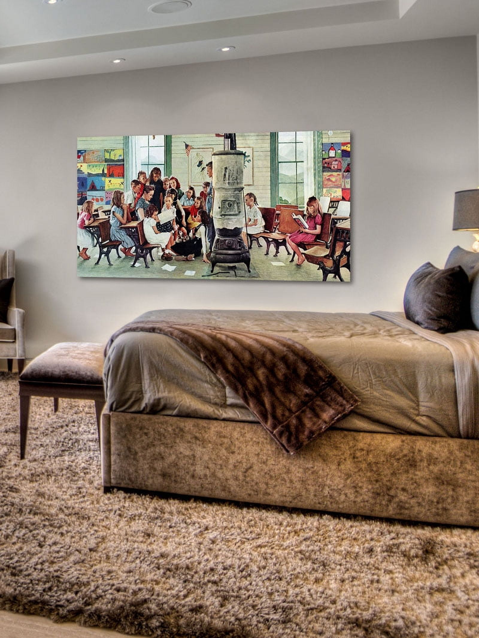 Marmont Hill Inc Marmont Hill - "Norman Rockwell Visits a Country School" by Norman Rockwell Painting Print on Canvas - Multi-color