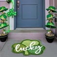 thumbnail image 4 of Bjutir Doormat St. Patrick's Day Leafage Shaped Green Leafage Rug 27''X19'' Non Washable Welcome Door Mat Cute Spring Doormats For Indoor Outdoor Entrance Imitation Cashmeree Home Bathroom, 4 of 6