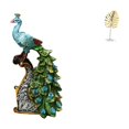 thumbnail image 1 of Figura de escritorio,Estante de estatua de pavo real para escritorio,decoración del hogar,Figura decorativa creativa para la oficina y el hogar.,Escultura de hojas,Estatua de hoja de metal, 1 of 8