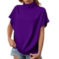 thumbnail image 2 of WCJM Women's Cute Summer Sunflower T Shirts Vintage Funny Short Sleeve Women's Short Sleeve T-Shirt Women's Summer Solid Color High Neck Loose Casual Short Sleeved T Shirt Top, 2 of 5