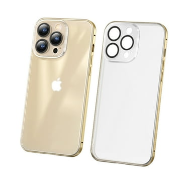 Case for iPhone 13 Pro, Luxury Slim Fit Wireless Charging Full Body Protection Case Lightweight Magnetic Attraction Metal Bumper PC Back Cover Compatible with iPhone 13 Pro (6.1 inch),Gold