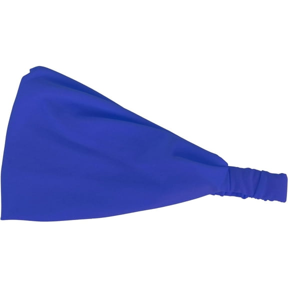 Motique Accessories Wide Neon Headwrap Lycra Fabric for Fashion and Exercise - Royal