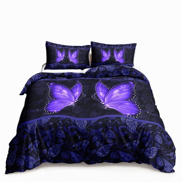 Butterfly And Death Moth Bedding Set For Girls Gothic Skull Boho Comforter Cover Decor Bedroom Sun and Moon Pattern Duvet Cover