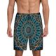 thumbnail image 1 of Balery Mandala Pantalones cortos de pijama de punto de algodón para hombre con cinturilla y bolsillos-X-Large, 1 of 6